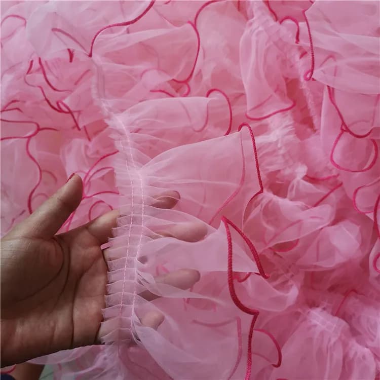2meters/lot Exquisite Multi-color Organza Fabric Stitching Pleated Lace Skirt Cuffs Clothing Mesh Lace Accessories Z1645