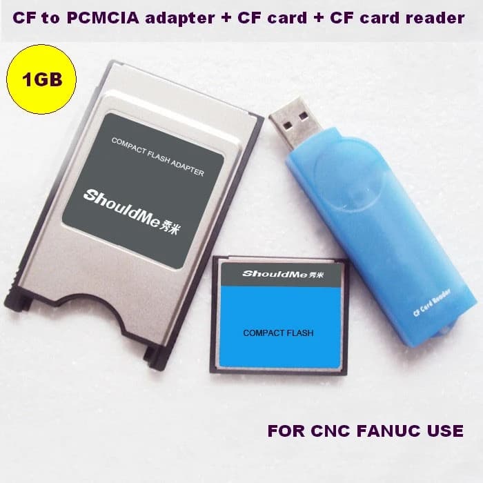 Adattatore per scheda CF da 256 MB 512 MB 1 GB 2 GB a PCMCIA e lettore di schede CF combinato 3 in 1 per l'uso della memoria Fanuc industriale