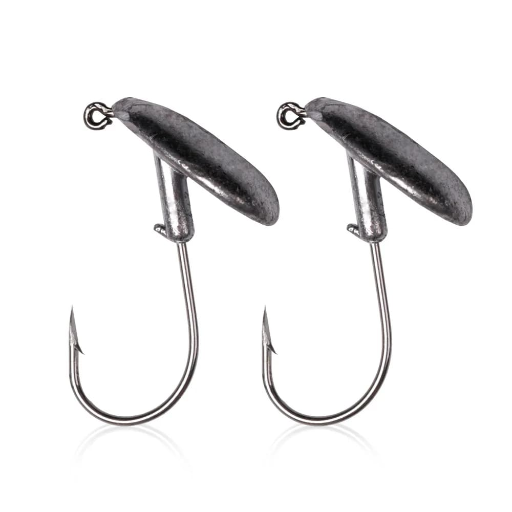2pcs/lot Lead Head Hook 3.5g/5g/7g/10g Tumbler Jig Bait Fishing Hooks For Soft Lure Fishing Tackle