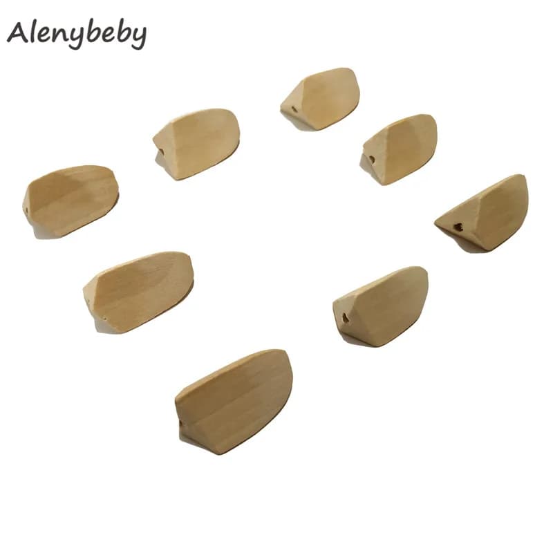 Massaggiagengive per bambini Triangolo irregolare naturale ecologico Perline di legno Collana fai da te Perline di legno Massaggiagengive per la creazione di gioielli