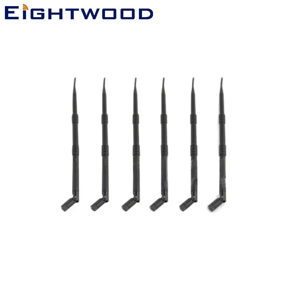 Eightwood 6 pz. Antenna WiFi Omnidirezionale 2.4GHz 9dBi con Connettore RP-SMA Compatibile con Router Wireless F5D8235 Rincuv4 N300 N450 N600