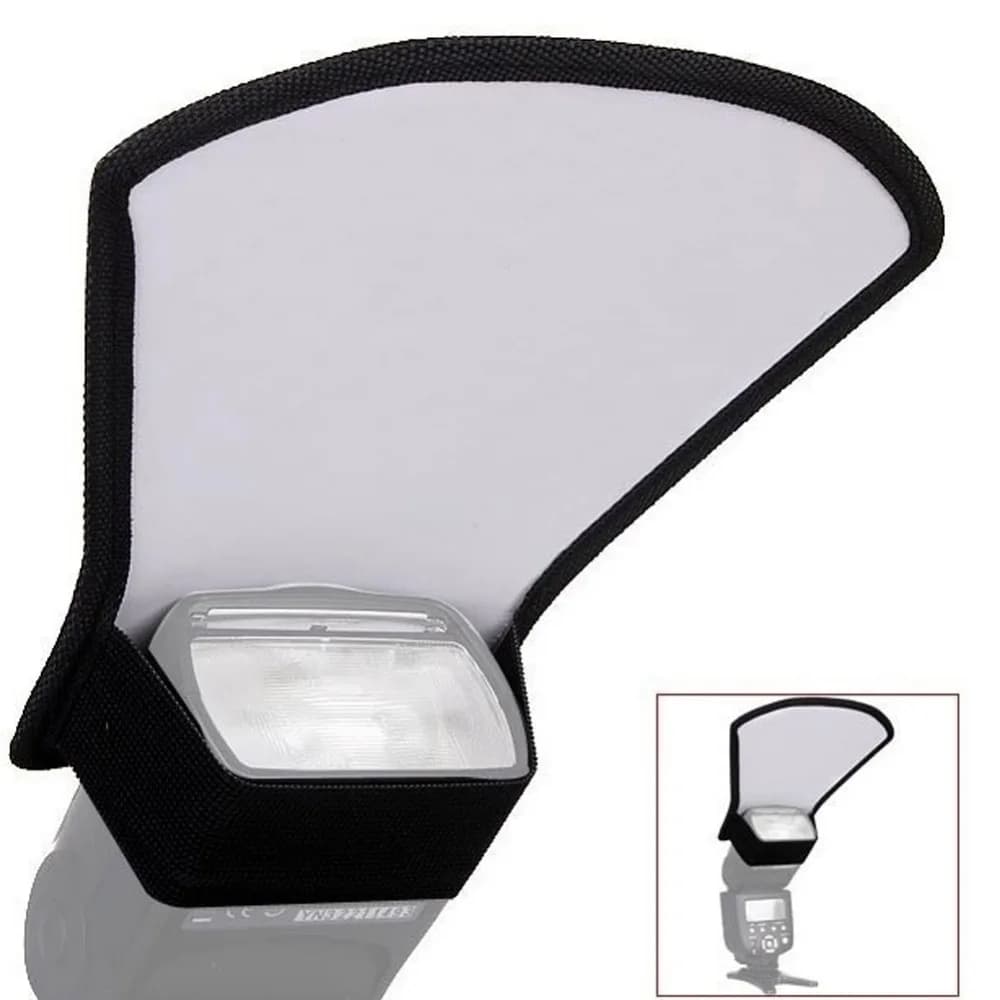 2 in 1 Argento/Bianco Camera Flash Diffusore Softbox Foto Riflettore di Luce del Flash Professionale di Ricambio per Canon/Nikon/Macchina Fotografica Olympus