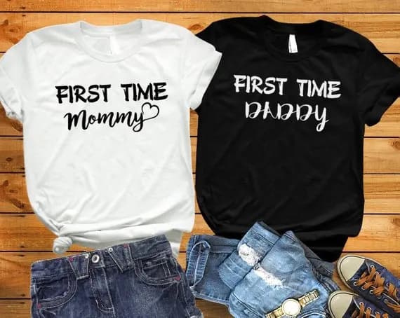 Sugarbaby First Time Mommy First Time Daddy Matching T-Shirt Daddy To Be Mommy To Be Shirts Gender Baby Reveal T shirt Dropship