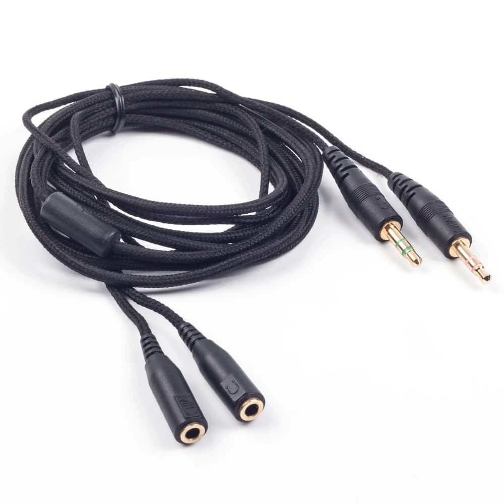 Extension cable long headset cable for Steelseries siberv2 headphones length 2m with 3.5mm headphone Splitter
