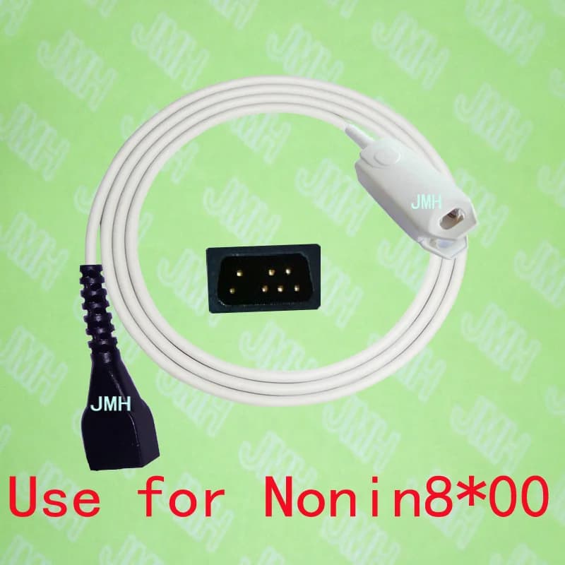 Compatible with Nonin 8500,8600, 8700, 8800 Pulsossimeter monitor, adult finger spo2 clip sensor.