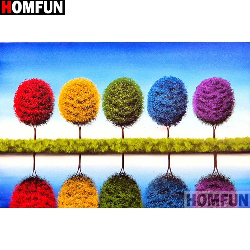 HOMFUN Full Square/Round Drill 5D DIY Diamond Painting "Color tree" Embroidery Cross Stitch 5D Home Decor A14267