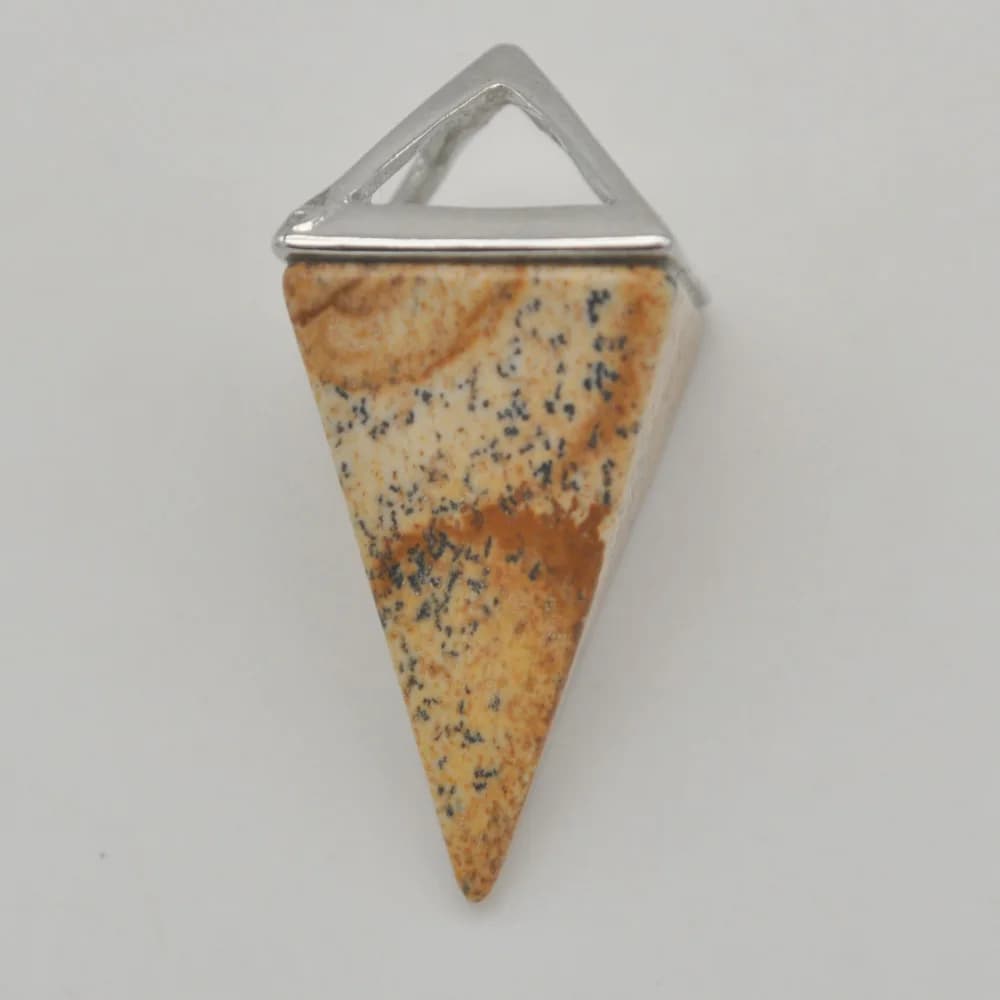 Immagine Jaspe Pietra naturale Gemma Ciondolo Pendolo quadrilatero Gioielli S3211