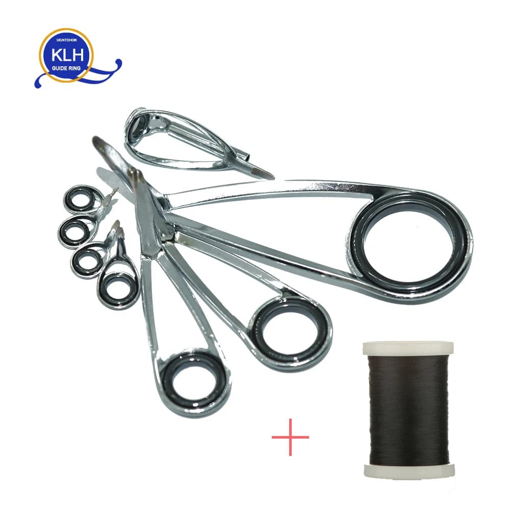 8 pcs/kit KLH Stainless Steel Guide ring for UL-L-ML-M-MH-H Power Spinning Fishing rod Repair Refit Assembly FAI FROM TE