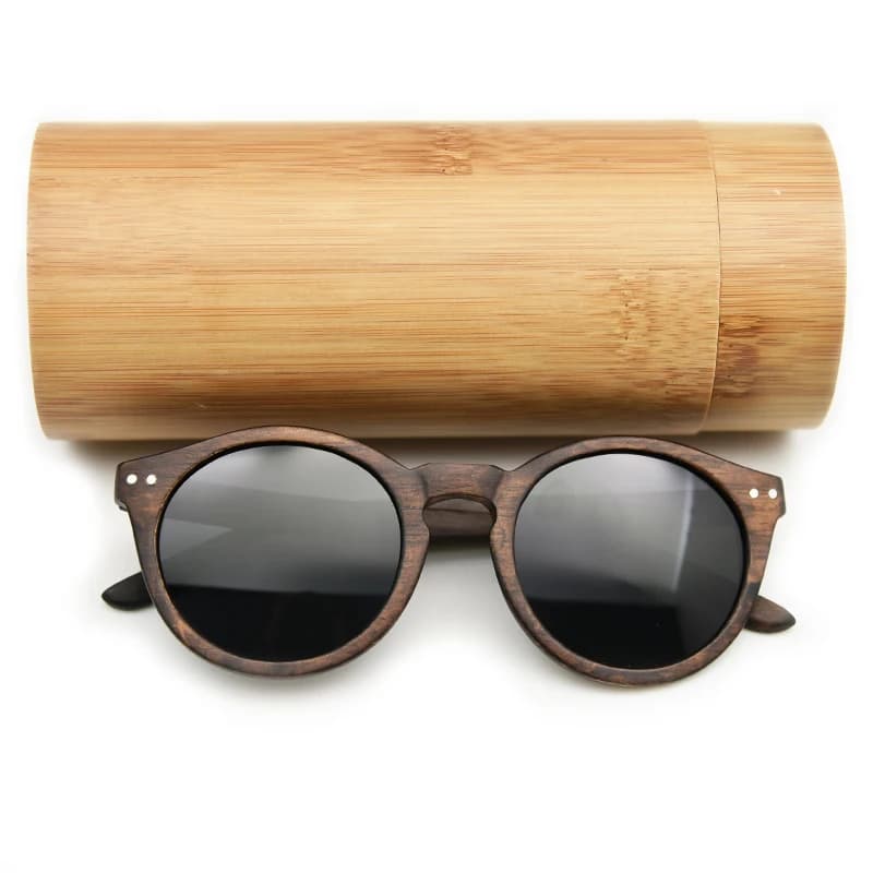 Occhiali da sole in legno rotondi vintage Cateye unisex estivi di vendita caldi Occhiali da sole in legno con lenti polarizzate da donna