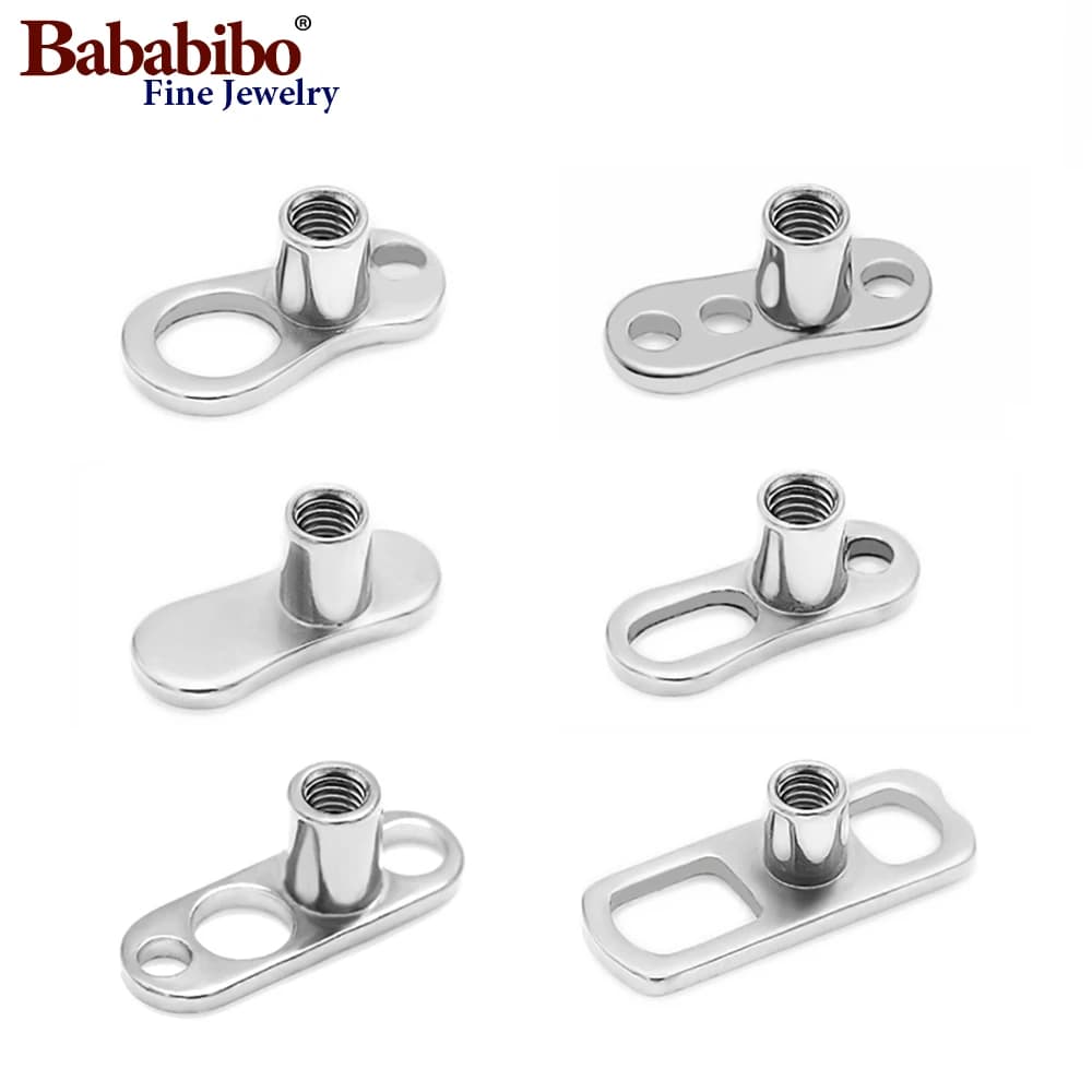 10pcs 14G 2mm /2.5mm G23 Titanium Dermal Anchor Internally Threaded 6 style Surface Barbell Piercings Body Jewelry