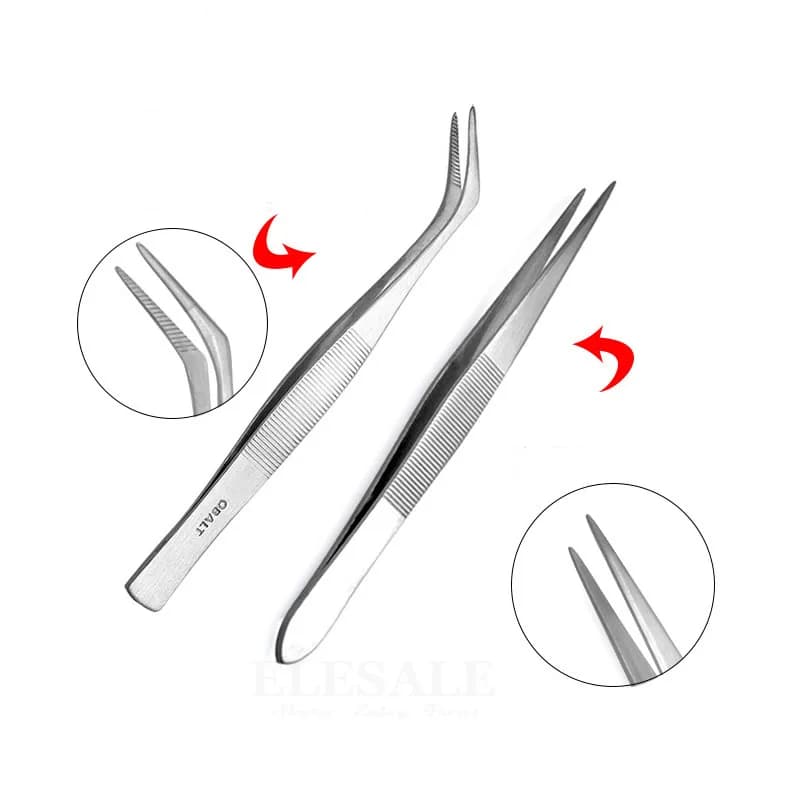 Pinzette in acciaio inossidabile impugnano piccole cose per il trucco taglio dell'occhio kit di pronto soccorso forniture riparazione di telefoni artigianali a mano