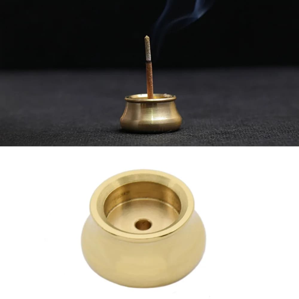 Lychee Life 1pc Porta bruciatore di incenso in ottone a forma di ciotola per bastoncino di incenso Base di incenso Decorazione del soggiorno