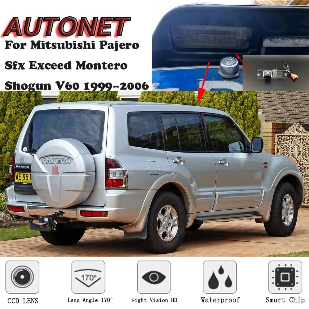AUTONET Telecamera posteriore di backup per Mitsubishi Pajero Sfx Exceed Montero Shogun V60 1999 ~ 2006 CCD/Visione notturna/Telecamera di parcheggio