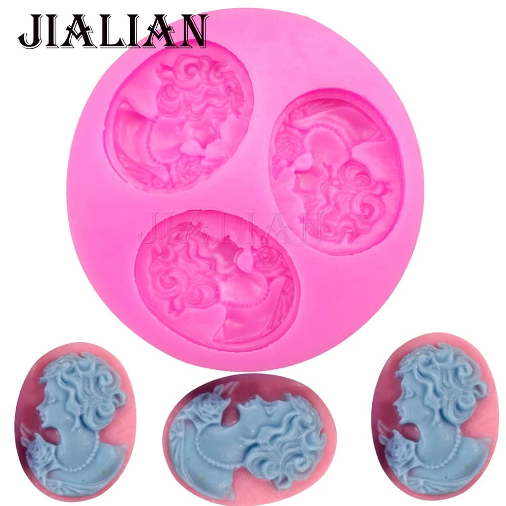 Free Shipping Frame Women's Cake Chocolate Mould Soap Head Decorating Mould T0200 Silicone Silicone Blender Baking Tools