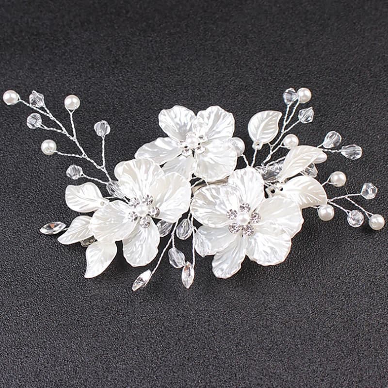 Di cristallo Della Perla Del Fiore Clip di Capelli di Stile Floreale Barrette Monili Dei Capelli Della Sposa Damigella D'onore di Cerimonia Nuziale Accessori Per Capelli Da Sposa