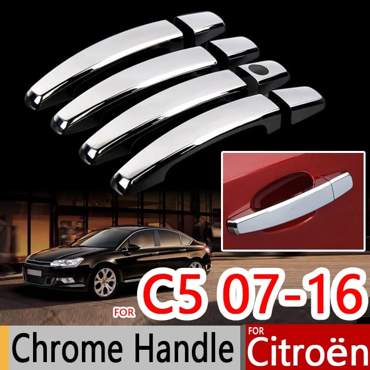 Per Citroen C5 2007-2016 Maniglia cromata Coperture Trim Set di 4 pezzi Wagon Accessori auto Adesivi Car Styling 2009 2010 2011 2013