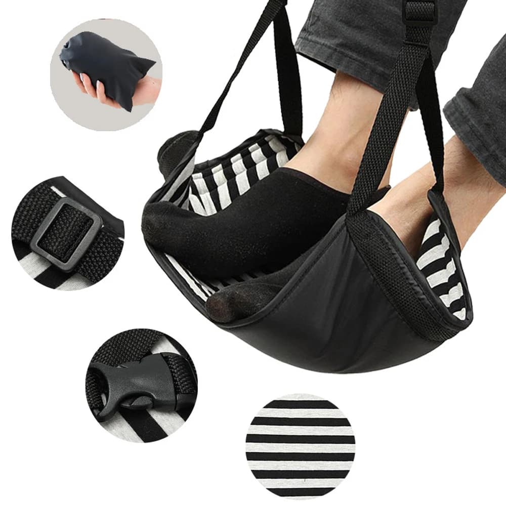 Poggiapiedi portatile volo poggiapiedi a mano cuscini da viaggio amaca per gambe poggiapiedi per aereo con accessori da viaggio in Memory Foam
