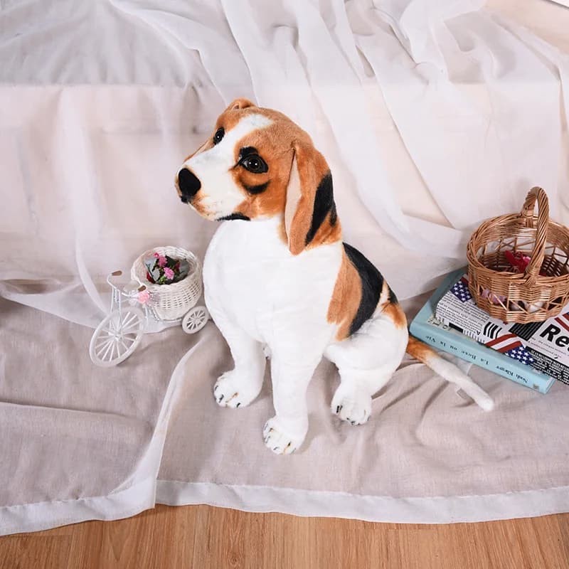 large 53cm squatting dog simulation beagle plush toy soft doll throw pillow Christmas gift w1083