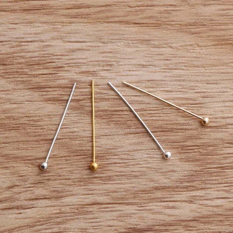 500Pcs/lot 20x0.5mm Silver Gold KC Gold Rhodium Copper Ball Head Pins Needles For Beads Earring Jewelry Findings Ornament