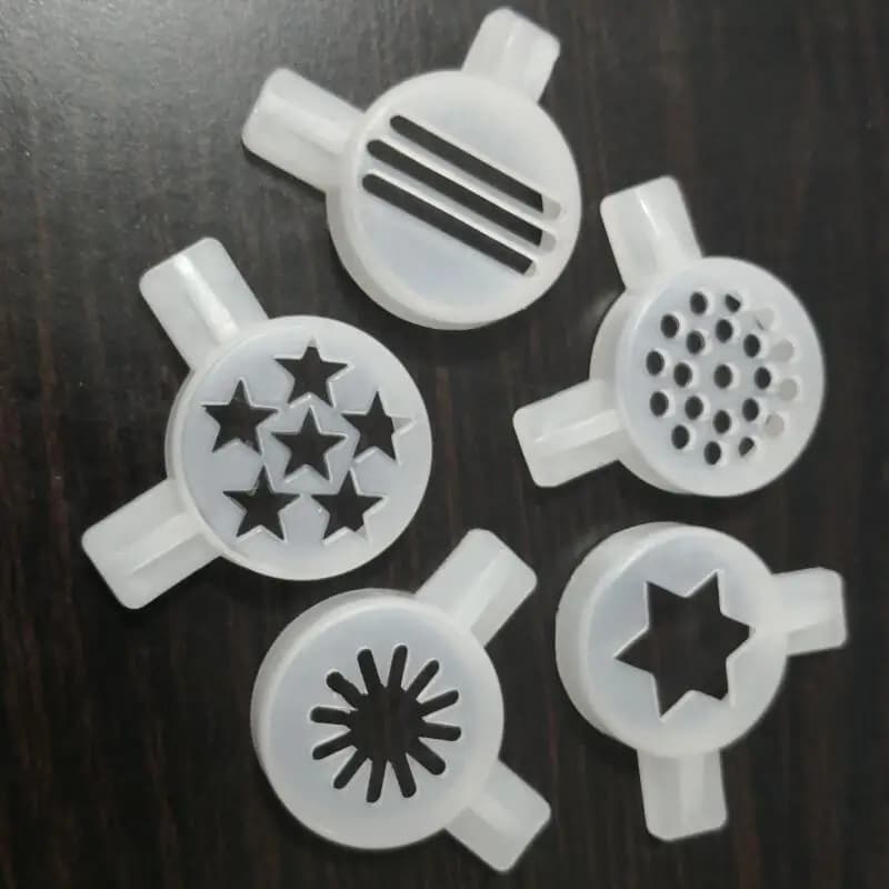 Parti per gelatiera 5 forme diverse Kit ugelli in plastica noodle giungla fiore di neve Sandswich esagramma