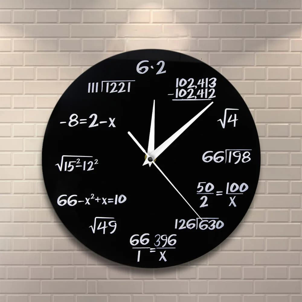 (2 sizes) Acrylic Wall Clock Maths Equation Modern Portugal Euro Novelty Art Unique Watch Clock Home Decoration Accessorie