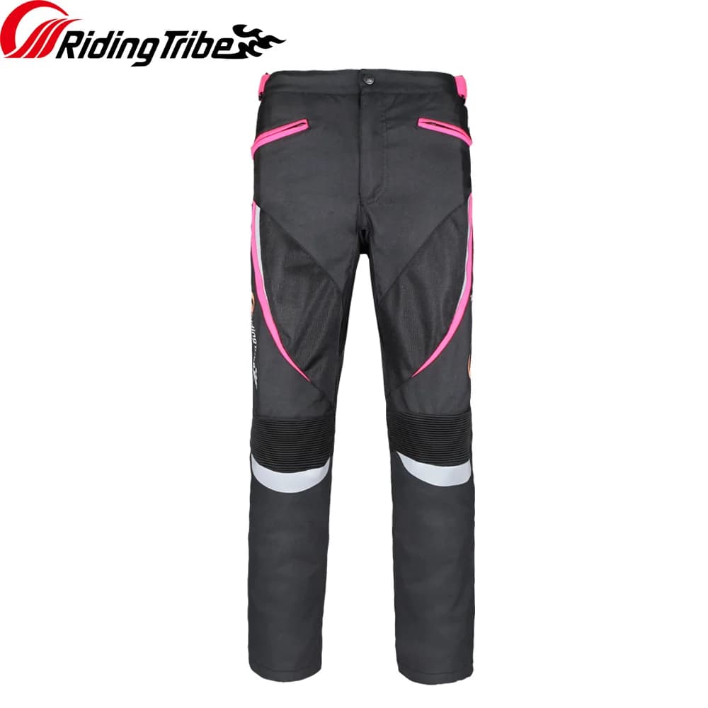 Pantaloni da donna stile slim fit Lady motociclismo pantaloni riflettenti traspiranti con ginocchiere inserti e fodera impermeabile HP-20