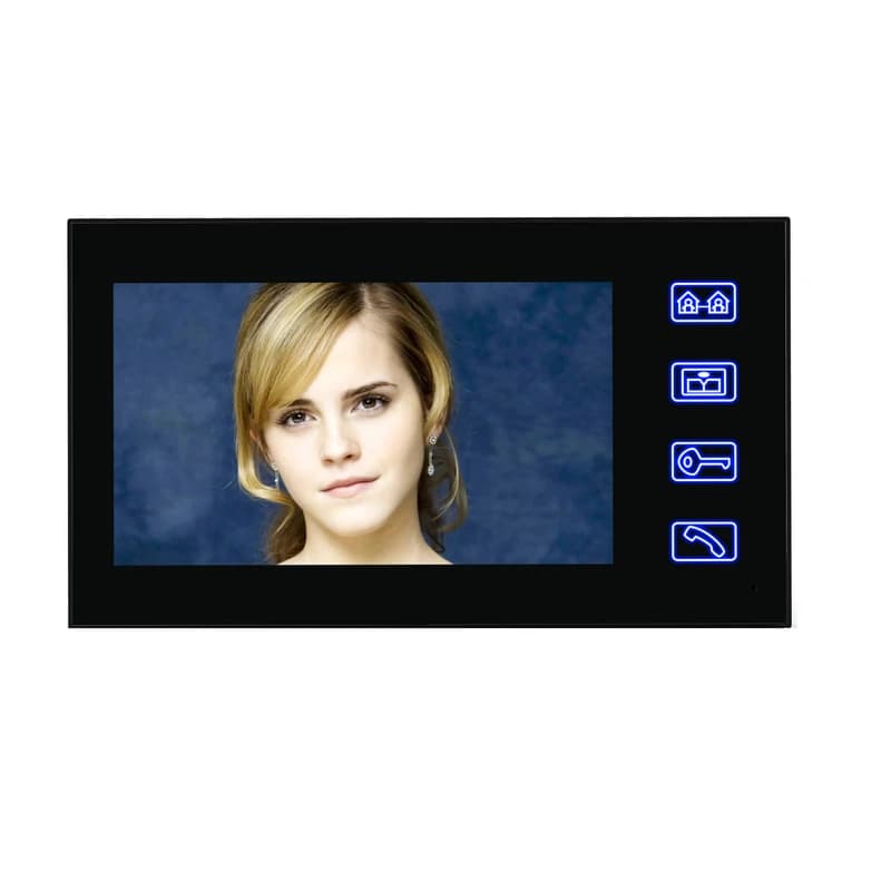 Kit sistema citofonico videocitofono con impronta digitale LCD touch key da 7 "con 1 telecamera + 1 monitor per appartamento edificio di ville domestiche