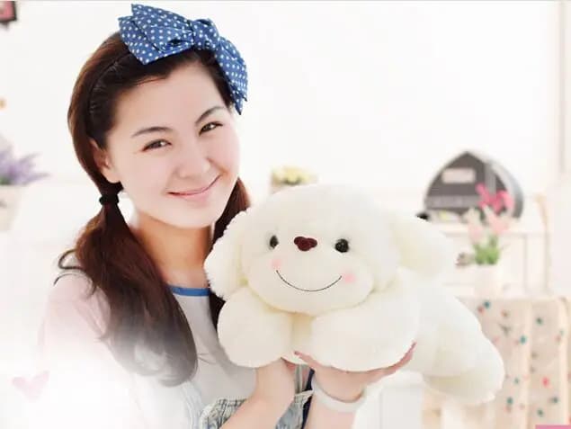 stuffed toy prone dog plush toy about 40cm smiley lying dog doll toy birthday gift b0225