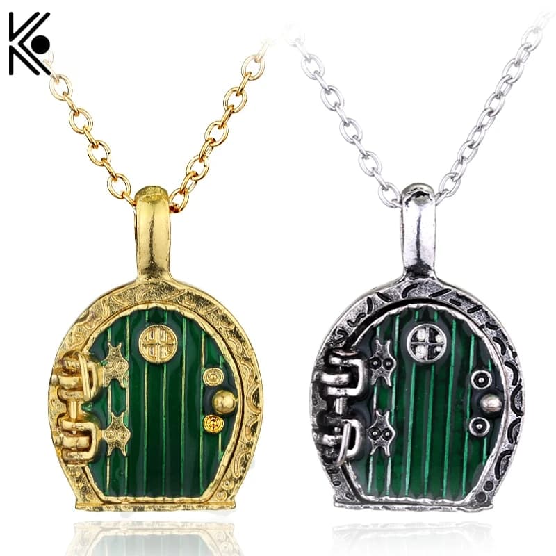 Collana con ciondolo medaglione porta verde con ciondolo gioielli vintage per uomo e donna, regalo maxi collana in oro placcato
