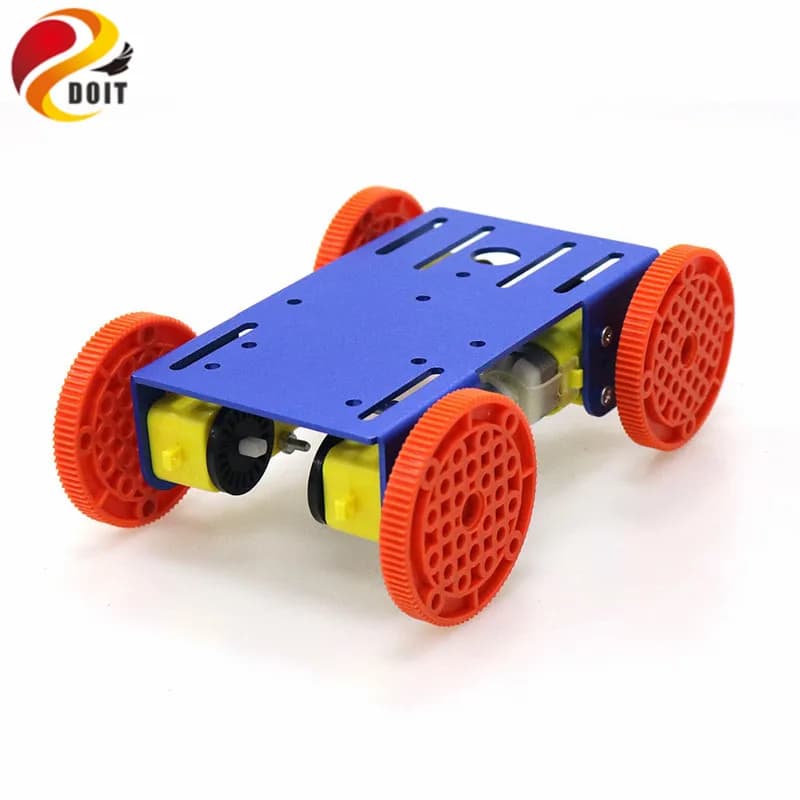Modello di auto telaio robot intelligente 4WD con piastra metallica motore TT 4 pezzi per Arduino Nodemcu Rasberry Pie parti giocattolo RC fai da te C101