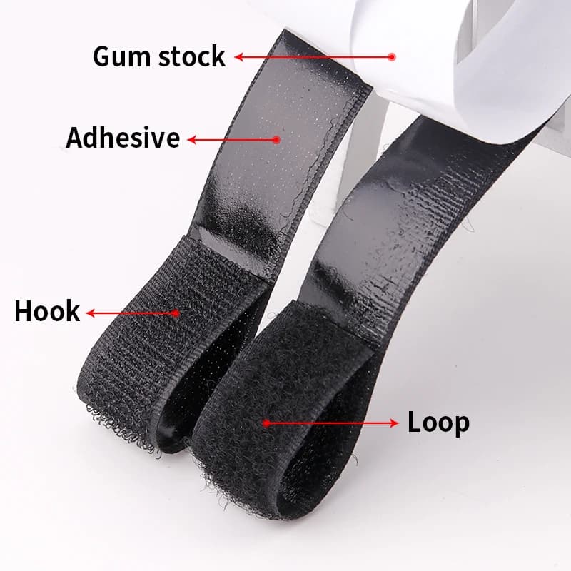 2 metri Flex Nastro Gancio e Anello di Fissaggio In Nylon Sticker Dischi Nastro con Super Colla Per Cucire Camo Scarpe Accessori di Abbigliamento ganci