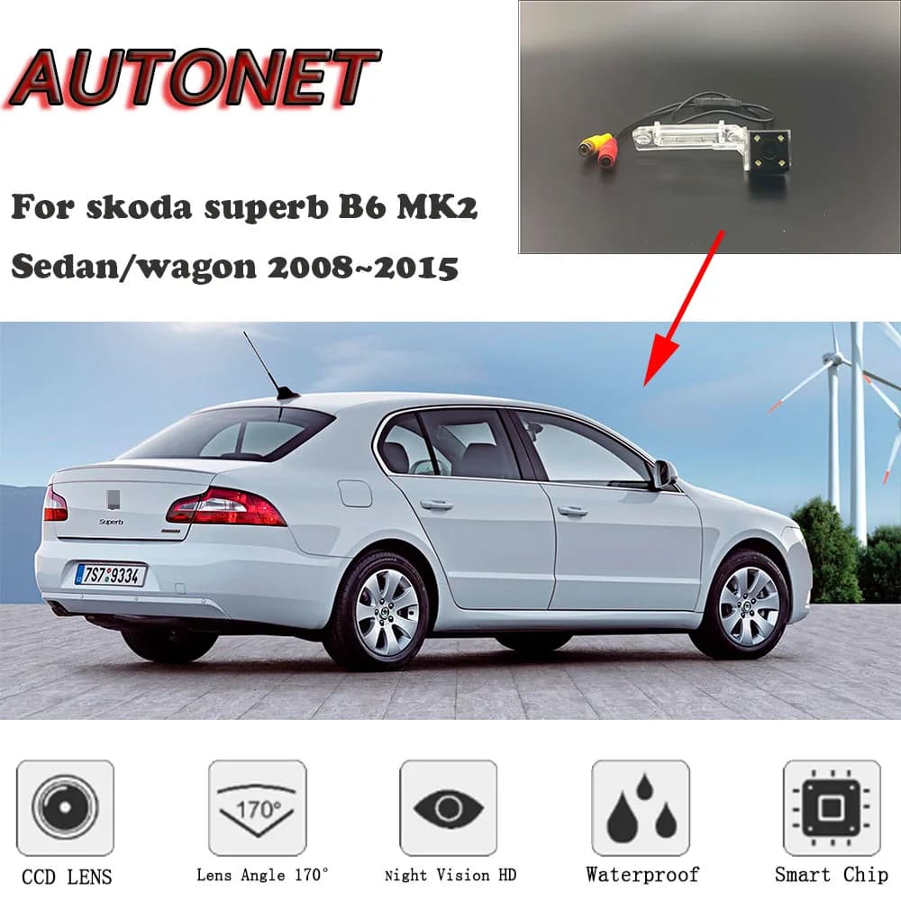 AUTONET di Visione Notturna di HD macchina fotografica di Retrovisione Per skoda superb B6 MK2 Berlina/wagon 2008 ~ 2015/Backup macchina fotografica/della targa della macchina fotografica