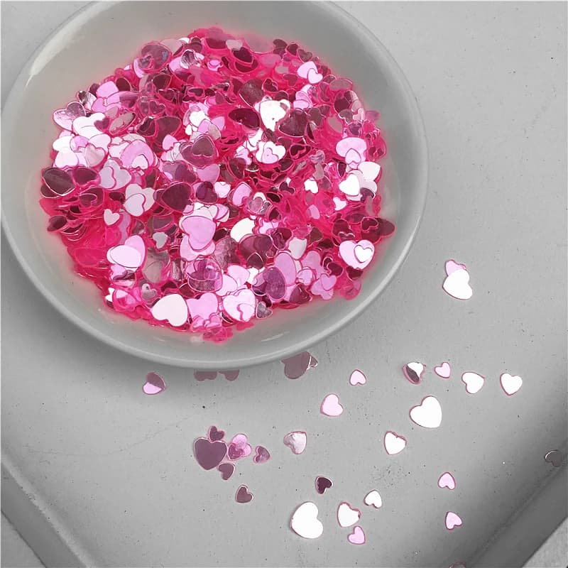 Rosa di Cristallo 3 millimetri 4 millimetri 6 millimetri Multi Size 3000pcs Del Cuore di Amore Forma Sciolto Paillettes Paillettes per le Unghie arte, decorazione di cerimonia nuziale confetti