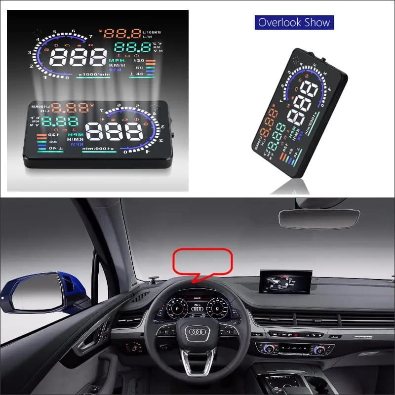 Display Head-Up HUD per Auto Audi A3/A4/A5/A6/A7/A8 2010-2019, Schermo di Guida Sicura con Proiezione sul Parabrezza