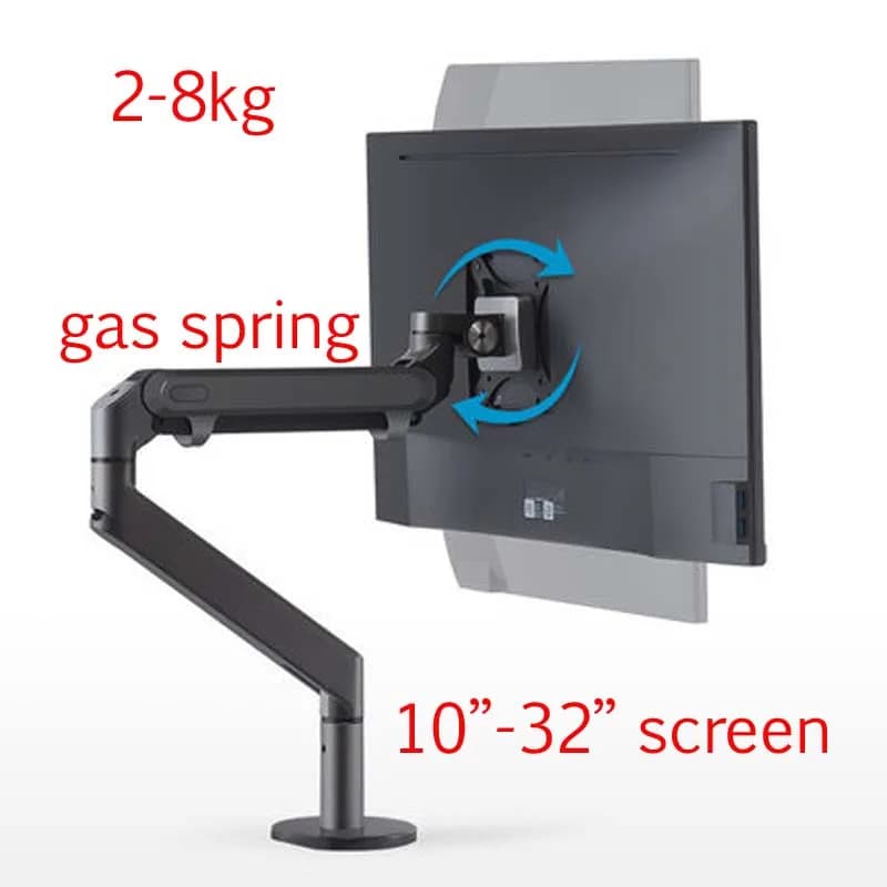 OZ-1 Supporto per monitor LCD regolabile in altezza Rotazione in lega di alluminio Display da tavolo TV Braccio lungo Supporto VESA Supporto massimo 27 pollici