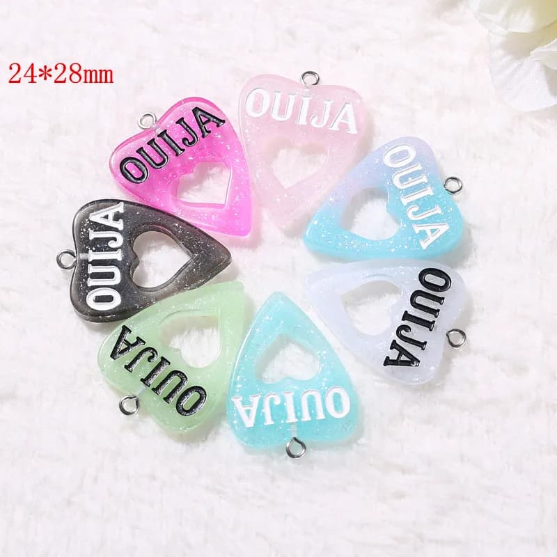 10pcs 24*28mm Ouija board planchette fascini posteriore Piana cabochons della resina Della Collana del pendente per la decorazione di DIY Gioco bordo