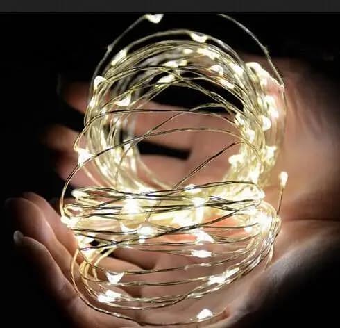 Luci della stringa del LED 10M 33ft 100led 3AA a batteria esterna filo di rame rivestito d'argento decorazione di nozze del festival di Natale
