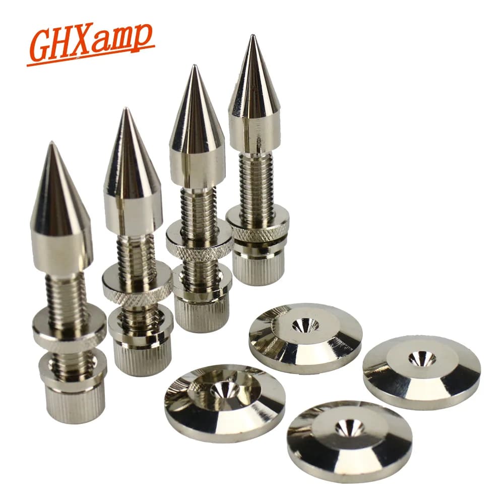 GHXAMP 4 Set M8 * 60mm Punte per Altoparlanti Supporto Piedi Pad Rame Puro Audio Treppiede chiodi Altoparlanti Subwoofer Sospensione Dedicata