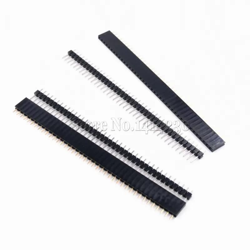 10Pairs 20PCS 40 Pin 1x40 single row male and female 2.54mm Breakable Pin Header PCB JST connector strip for Arduino black