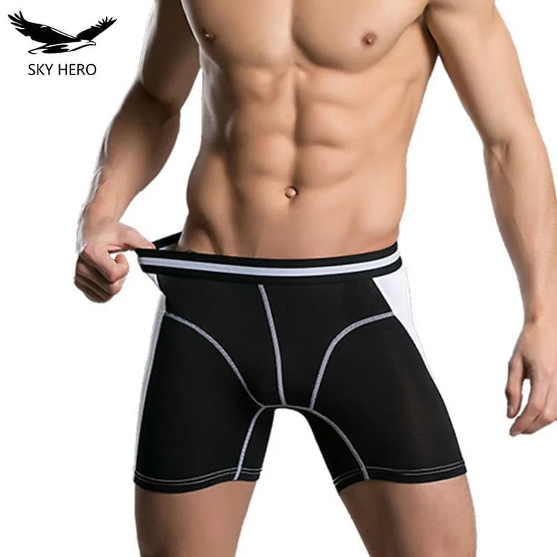 Biancheria intima da uomo lunga Boxer da uomo di marca Mutandine maschili Mutande da uomo modali Homme Slip Calzoncillos Hombre Boxer da uomo per uomo