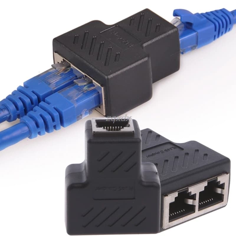 1 a 2 Modi LAN Ethernet Cavo di Rete RJ45 Femminile del Divisore Dell'adattatore Del Connettore Per Il Computer Portatile Docking Station Whosale & Dropship