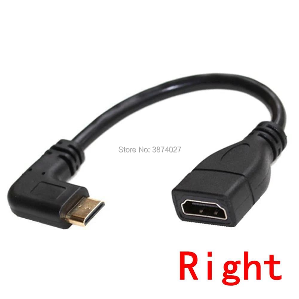 Cavo Mini HD angolato verso il basso compatibile con HDTV maschio-femmina da 10 cm per PC portatile Adattatore angolare HDTV tipo C hd mini hd