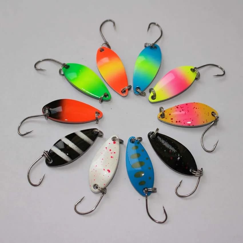 hot sale 3.2cm 5g metal bait spoon lure trout bait pesca fishing tackle swimbait fresh/salt water fishing lure spinner bait