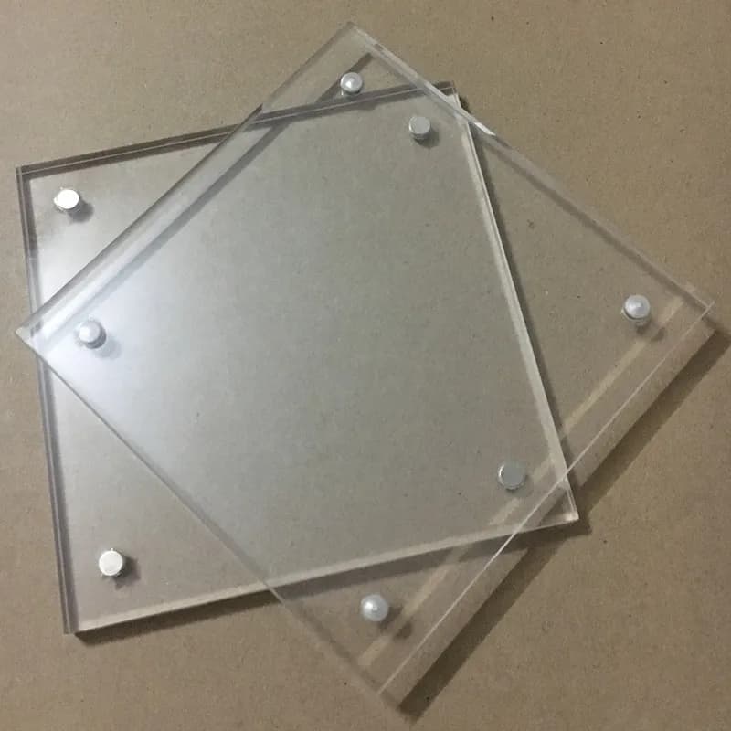 Decorazioni per la casa cornice per foto in acrilico 102x102mm spessore 5 5mm con quattro magneti cornici quadrate in PMMA trasparente personalizza qualsiasi dimensione