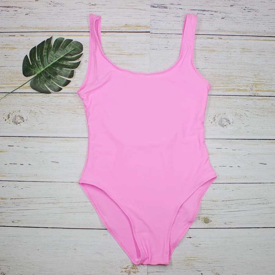 Women & Kid Swimsuit Plain Black White Bikini Sexy One Piece Swimsuit Bodysuit Backless Bathing Suit Lining Bikini