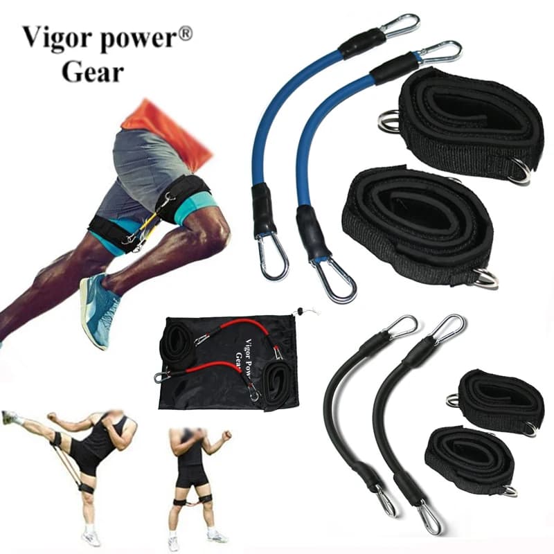 Resistance tubes with ankle straps, whole set, exercise for legs, exercise for running, kick boxing, punch, taekwondo, all sports