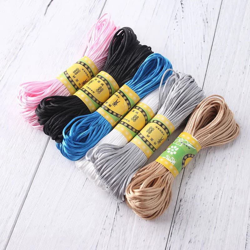 Corda di nylon 20mm Cavi di raso Accessorio per corde fai da te Dentizione in silicone per bambini Collana per massaggiagengive Cavo per coda di sonaglio Catena per ciuccio fai da te