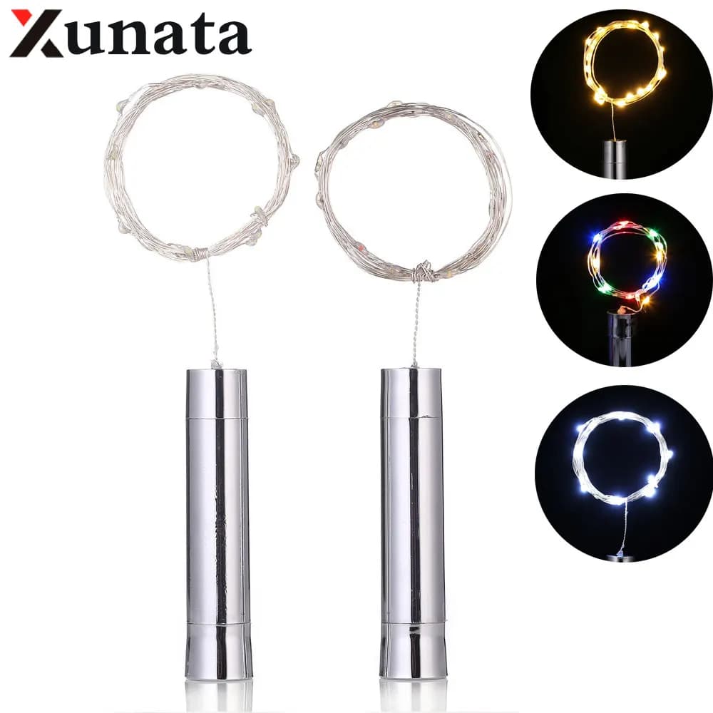 Colorato Bianco Caldo Bianco 1/2M 10/20LED Bottiglia di Vino Stringa di Luce Filo di Rame Lucine Decorazione Del Partito di Vacanza Lsekkette