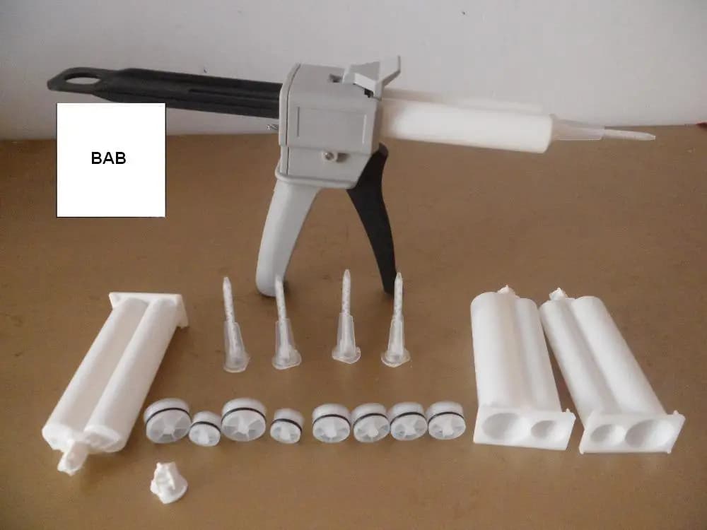 Epoxy resin AB Glue caulking Gun/cartridge 50 ML 2:1 & 1:1 Universal Manual Dispense mixing Gun with Cartridge & Mixing Nozzle