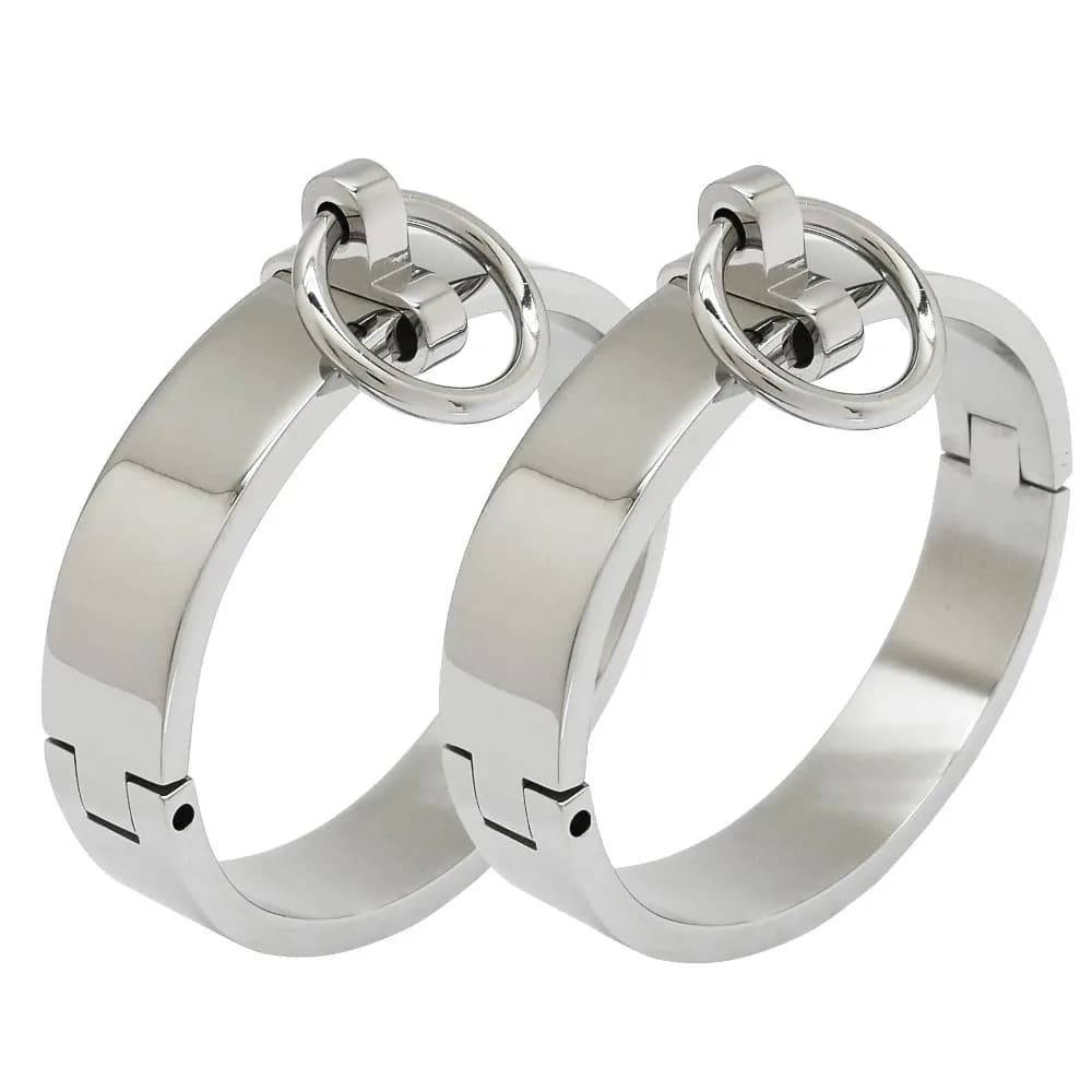 Bracciali/Cavigliere in Acciaio Inossidabile Bloccabili con Chiave Esagonale - Gioielli e Restrizioni per Giochi di Ruolo/Feste